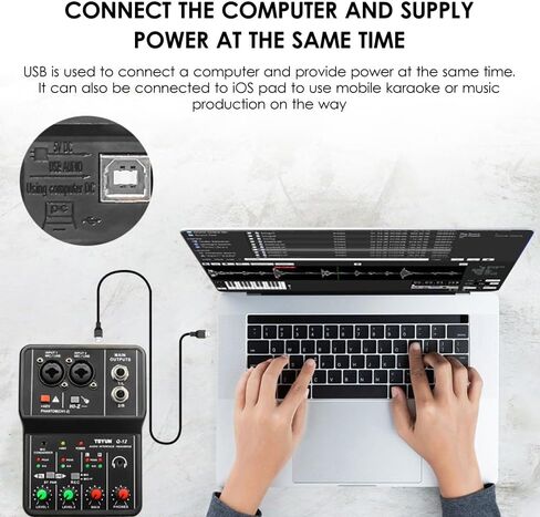 واجهة الصوت بطاقة الصوت المهنية بطاقة الصوت 16bit/48 كيلو هرتز Mini USB واجهة الصوت بطاقة الصوت 2-in و 2-خارج مع 48 فانتوم Power Power USB-B كابل معدات لتسجيل الموسيقى in Saudi Arabia