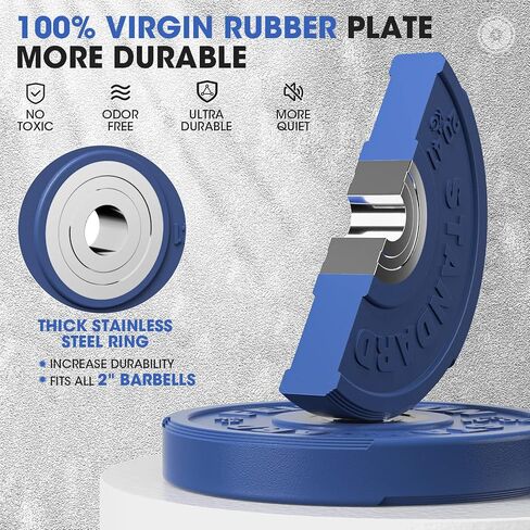 FEIERDUN 2" Color Olympic Bumper Plate Weight Plate for Strength Training - 100% Virgin Rubber in Kuwait