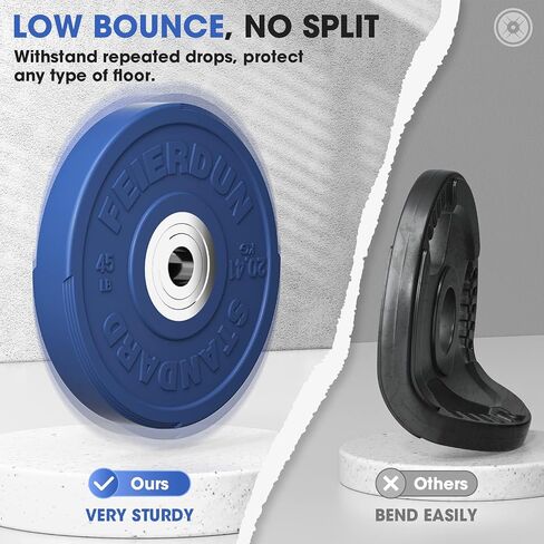 FEIERDUN 2" Color Olympic Bumper Plate Weight Plate for Strength Training - 100% Virgin Rubber in Kuwait