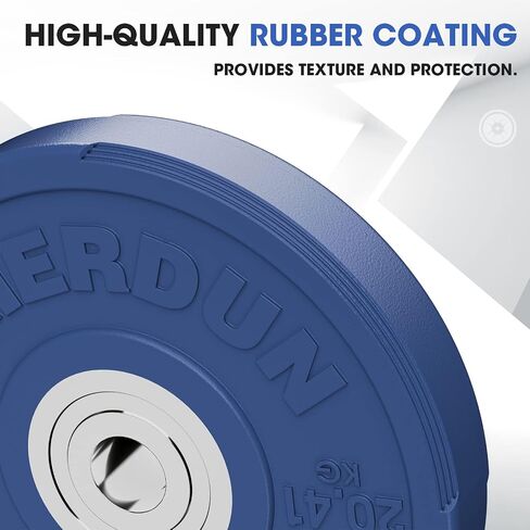 FEIERDUN 2" Color Olympic Bumper Plate Weight Plate for Strength Training - 100% Virgin Rubber in Kuwait