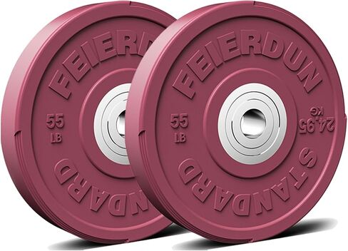 FEIERDUN 2" Color Olympic Bumper Plate Weight Plate for Strength Training - 100% Virgin Rubber in Kuwait