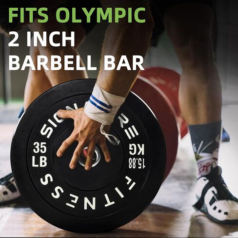 Olympic Bumper Plates, 2" Weight Plates for Strength Training & Weightlifting, Pairs, Sets or Sets with 7FT Barbell, Multiple Options in Saudi Arabia