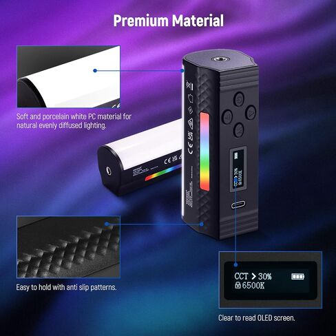 Neewer Magnetic Light Light Wand مع ترايبود المكتبي ، 17 مشاهد ، التحكم في التطبيق 360 ° Full RGB Mini LED Elffice Stick ، ​​2500k-8500k cri97 for photography vlog tiktok ، بطارية 2550mAh ، tl97c in Saudi Arabia