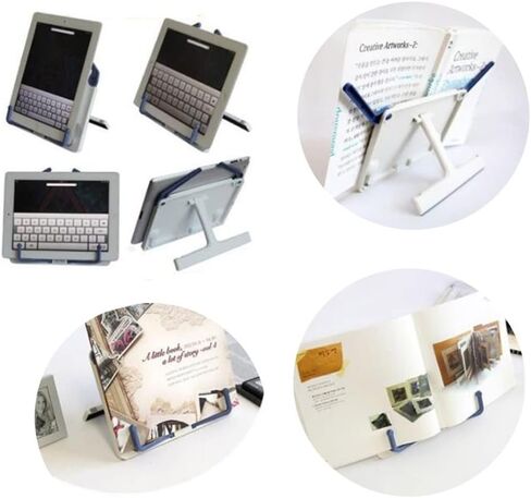 Folding Portable Desktop Sheet Music Book Stand Holder Table Top Cook Bookend Reading Shelf Organizer(Blue) in Saudi Arabia