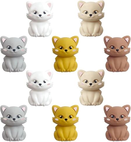 10pcs Owl Bocal Beads for Ambens 3D Animal Bead Silicone حبات لسلسلة المفاتيح صنع حرفة مصنوعة يدويًا. in Saudi Arabia