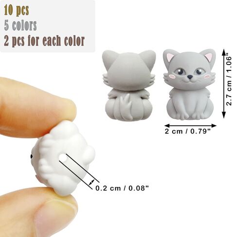 10pcs Owl Bocal Beads for Ambens 3D Animal Bead Silicone حبات لسلسلة المفاتيح صنع حرفة مصنوعة يدويًا. in Saudi Arabia