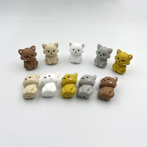 10pcs Owl Bocal Beads for Ambens 3D Animal Bead Silicone حبات لسلسلة المفاتيح صنع حرفة مصنوعة يدويًا. in Saudi Arabia