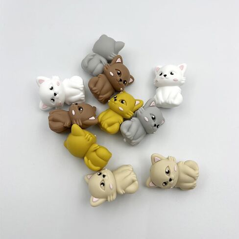 10pcs Owl Bocal Beads for Ambens 3D Animal Bead Silicone حبات لسلسلة المفاتيح صنع حرفة مصنوعة يدويًا. in Saudi Arabia