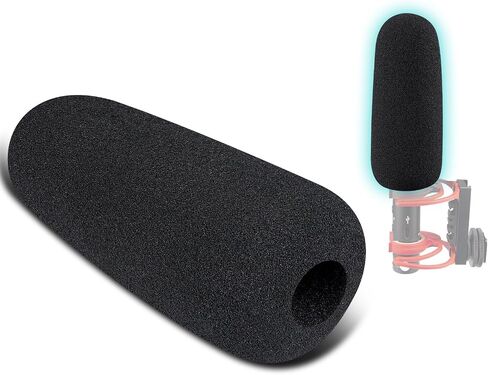 SOULWIT 2Pcs Microphones Pop Filter for Rode VideoMic NTG, Protective Mic Cover Windscreen Foam - Black in Saudi Arabia
