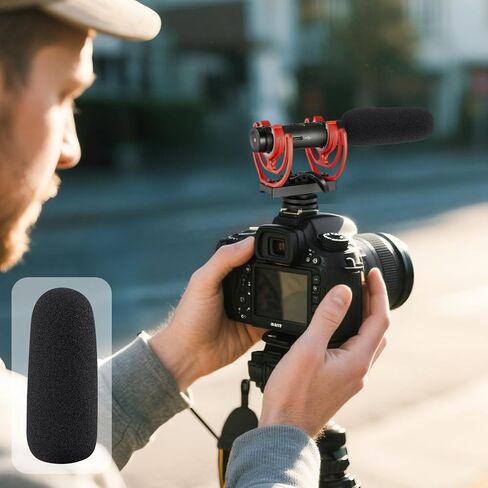 SOULWIT 2Pcs Microphones Pop Filter for Rode VideoMic NTG, Protective Mic Cover Windscreen Foam - Black in Saudi Arabia