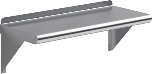 AmGood 10" X 24" Stainless Steel Wall Shelf | Metal Shelving | Garage, Laundry, Storage, Utility Room | Restaurant, Commercial Kitchen | NSF in Kuwait