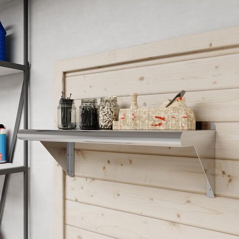 AmGood 10" X 24" Stainless Steel Wall Shelf | Metal Shelving | Garage, Laundry, Storage, Utility Room | Restaurant, Commercial Kitchen | NSF in Kuwait