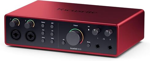 حزمة AudioSavings: حزمة واجهة الصوت Focusrite Scarlett 16I16 4G 4G Gen 24-Bit 192 KHz مع سماعات Rockville Pro-M50 SR STR+كابل ملفات قابلة للفصل+CASE+لوحة أذن إضافية (عنصران) in Saudi Arabia