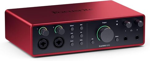 حزمة AudioSavings: حزمة واجهة تسجيل الصوت Focusrite Scarlett 16I16 4G 4G Gen Gen 24 بت مع (2) روكفيل Pro-M50 SR سماعات الرأس (2) RCM03 Pro تسجيل ميكروفون مكثف (5 عناصر) in Saudi Arabia