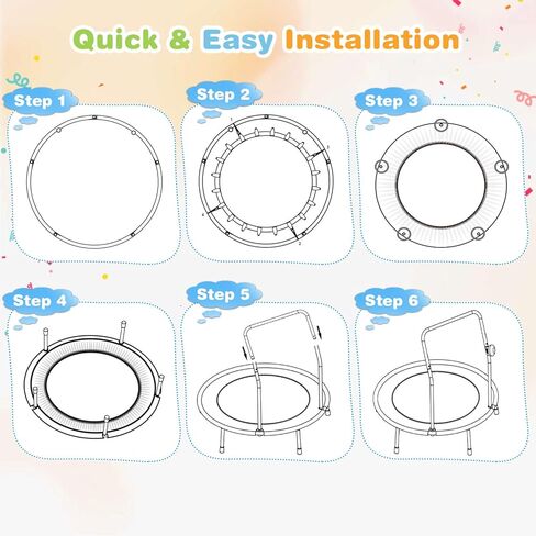 Gymax Trampoline for Kids ، 36 "Toddler Trampoline مع Mights N Music ، مكبر صوت أسنان زرقاء قابلة للإزالة ، مقبض السلامة ، Trampoline Easy Assembly Mini for Indoor/Outdoor ، هدية للبنين الفتيات in Saudi Arabia
