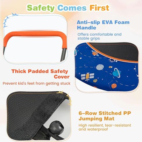 Gymax Trampoline for Kids ، 36 "Toddler Trampoline مع Mights N Music ، مكبر صوت أسنان زرقاء قابلة للإزالة ، مقبض السلامة ، Trampoline Easy Assembly Mini for Indoor/Outdoor ، هدية للبنين الفتيات in Saudi Arabia