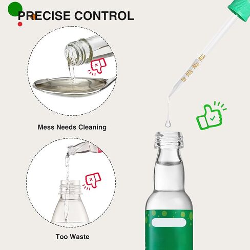 Glass Dropper Pipettes for SodaStream Bubly Drops - 6PCS 1ML Food-Safe Droppers, Leakproof Design & Precise Measurement, Colorful Pipettes for Custom Flavored Sparkling Water (Multicolor) in Kuwait