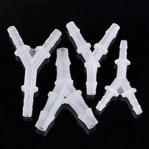 4 Pcs Aquarium Air Pump Connectors Y-Shaped Air Valve 3 Way Airline Tubing Plastic Barb Equal Hose Anti-Shedding Fish Tank Tube Adapters Splitter in Kuwait