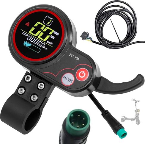 سكوتر كهربائي خنق TF-100 5pin 24V 36V 48V سكوتر كهربائي LCD أداة التحكم في الخانق مفتاح الطاقة الخانق ، قابس مقاوم للماء للوحة التحكم في السكوتر الكهربائية مع سلك التمديد in Kuwait