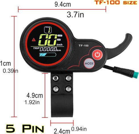 سكوتر كهربائي خنق TF-100 5pin 24V 36V 48V سكوتر كهربائي LCD أداة التحكم في الخانق مفتاح الطاقة الخانق ، قابس مقاوم للماء للوحة التحكم في السكوتر الكهربائية مع سلك التمديد in Kuwait