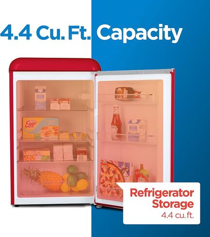 CRID CCRR4ALR 4.4 CU. قدم ، طراز خمر 2 رفوف زجاجية شريحة خارجية ، أحمر ، أحمر in Kuwait