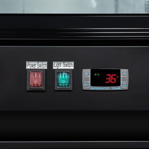 Koolmore MDR-2GD-45C 53 in. ثلاجة تاجر تجاري مع بابين من الزجاج المتأرجح ، 45 متر مكعب. قدم وإضاءة LED باللون الأسود ، مدرجة في ETL in Saudi Arabia