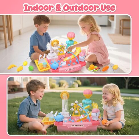 CUTE STONE Kids Pretend Play Sink with Running Water, Toddler Sink Toy with Upgraded Electric Faucet, Play Kitchen Accessories, Cooking Stove, Vegetable Garden Toys, STEM Learning Gift for Ages 3+ in Kuwait