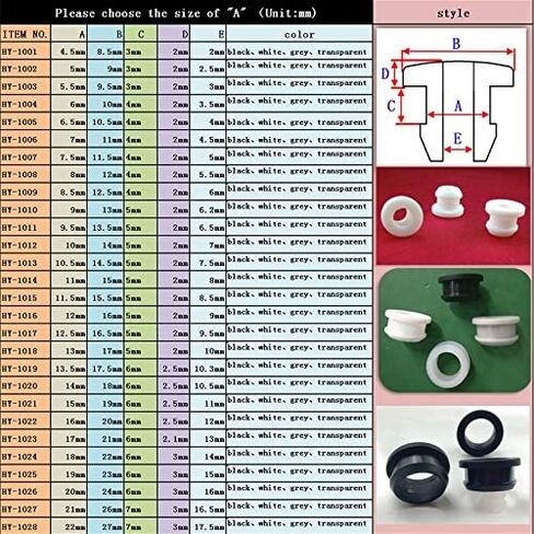 سيليكون ثقب ثقب قابس سيليكون ثقب قابس مطاط رمية محمية حماية/رمادي/رمادي 12 مم (رمادي ، 17 ملم (E 13.0 مم)) in Kuwait