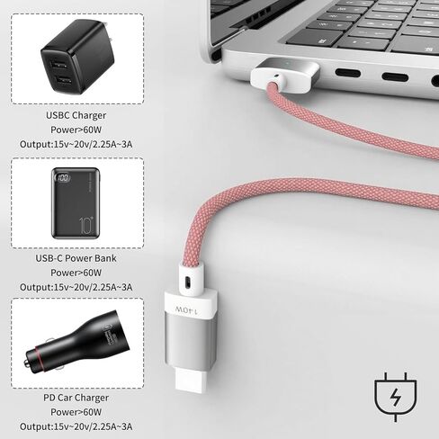 USB -C إلى Magnetic 3 Cable 140W ، كابل شحن آمن متوافق مع MacBook Pro 2021 M1 Pro & Max 14 "16" ، MacBook Air 2022 M2 ، Pro 2023 M2 Pro & Max 14 "16" - 6.6 قدم ، أسود ، أسود in Kuwait