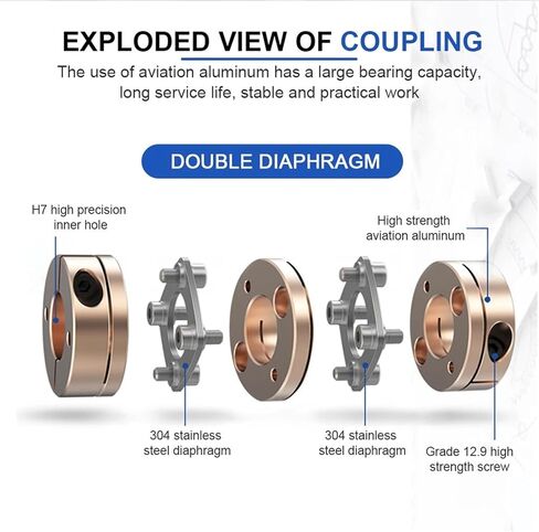 LD2-B-D32L41 اقتران القرص الصناعي D32L41MM ملم عالي الدقة من نوع القرص المرن من 8 مم إلى 22 مم 1PCS (13x13) in Kuwait