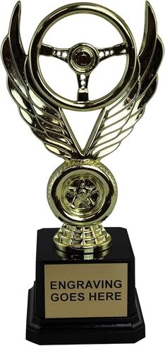 الكأس Outlet Winged Wheel Trophy - جائزة عرض السيارات المحفورة المخصصة لأفضل عرض ، اختيار People ، سيارات العضلات ، الشاحنات والمركبات القديمة - تصميم السيارات الكلاسيكي على قاعدة سوداء in Saudi Arabia
