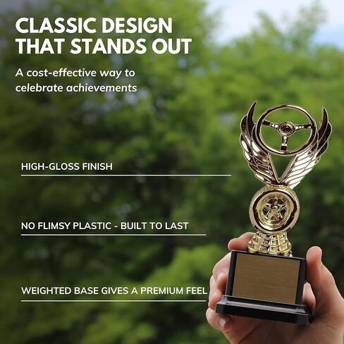 الكأس Outlet Winged Wheel Trophy - جائزة عرض السيارات المحفورة المخصصة لأفضل عرض ، اختيار People ، سيارات العضلات ، الشاحنات والمركبات القديمة - تصميم السيارات الكلاسيكي على قاعدة سوداء in Saudi Arabia