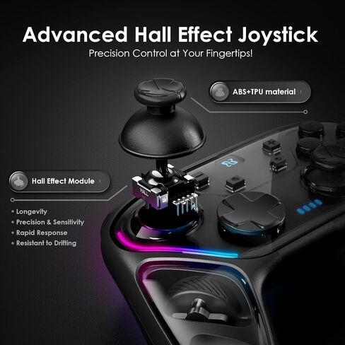 BINBOKPLAY Switch Controller, Switch Controller Compatible with Switch 2/Switch/Lite/OLED, Wireless Gamepad with 7 LED Colors/Motion Control/Dual Vibration/Turbo in Saudi Arabia