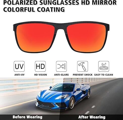 6-Pack Polarized Sunglasses for Men and Women, Lightweight TR90 Frame Sun Glasses with UV400 Protection for Driving Fishing Golf Outdoor in Saudi Arabia