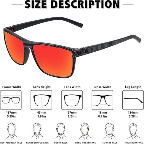6-Pack Polarized Sunglasses for Men and Women, Lightweight TR90 Frame Sun Glasses with UV400 Protection for Driving Fishing Golf Outdoor in Saudi Arabia