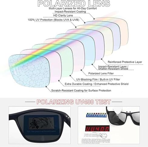 6-Pack Polarized Sunglasses for Men and Women, Lightweight TR90 Frame Sun Glasses with UV400 Protection for Driving Fishing Golf Outdoor in Saudi Arabia