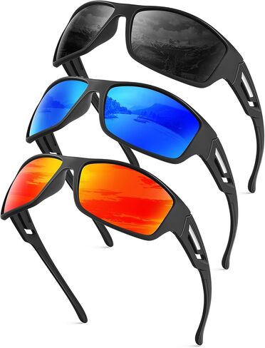 Kaliyadi Sunglasses-Men-Poldized Sports Glasses: Mens Sun Glasses Polarized UV400 حماية ركض ركوب الدراجات في الهواء الطلق in Kuwait