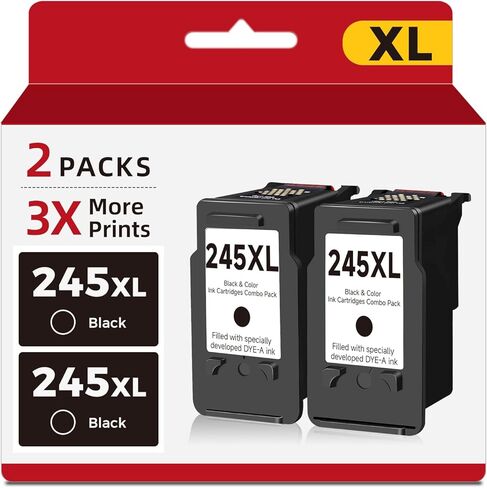 245XL Ink Cartridge Replacement for Canon PG 245 XL 243 243XL Black Ink PG245(Black, 2 Pack) for PIXMA TR4520 MX490 MG2522 MX492 TR4522 TR4500 TS3122 MG2520 TS3320 TS3322 Printer in Kuwait