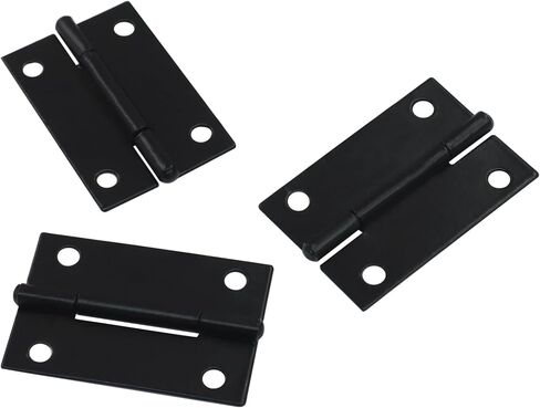 Hordion 24 Pack Folding Butt Butting ، 1-1/2 "بوابة خزانة خزانة الباب مفصلات الأثاث الأسود مع مسامير التثبيت لمشاريع المنزل in Kuwait