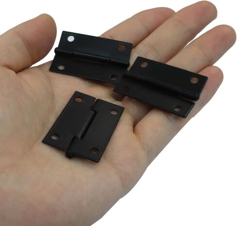 Hordion 24 Pack Folding Butt Butting ، 1-1/2 "بوابة خزانة خزانة الباب مفصلات الأثاث الأسود مع مسامير التثبيت لمشاريع المنزل in Kuwait