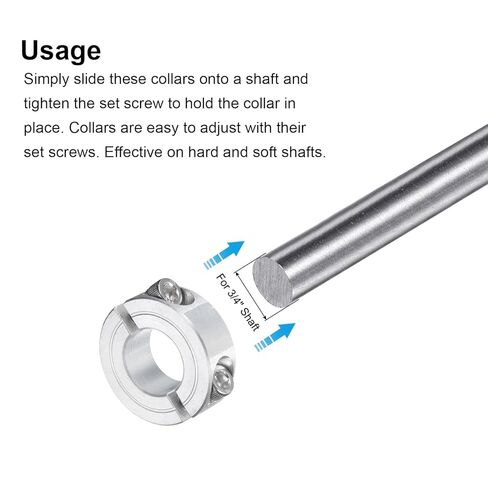 uxcell 4pcs تقسيم مزدوج تقسيم العمود على عمود عمود 3/4 "، طوق التثبيت من قطعتين 1-1/2" OD ، 1/2 " in Saudi Arabia