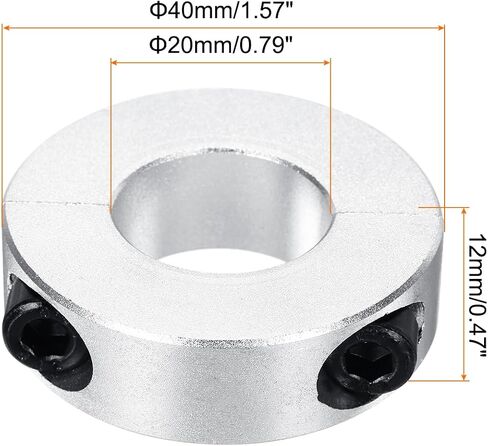 MECCANIXITY Shaft Collar 14mm/ 9/16 Inch Bore Double Split Aluminum Clamping Collar Shaft Collars with Set Screw 4 Pcs in Saudi Arabia