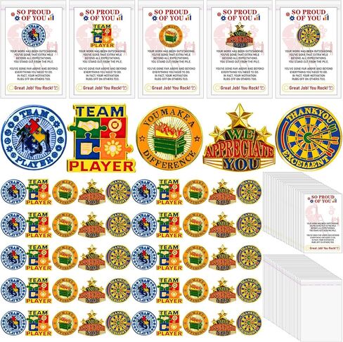 Quelay 50 Set Employee of The Month Lapel Pins 3/4 Inch Outstanding Employee Appreciation Pin Bulk with Cards & Bag Recognition Xcellence Service Motivational Brooches for Teacher Staff in Saudi Arabia