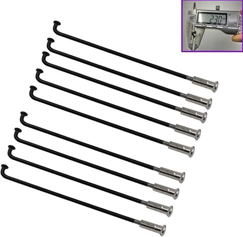 20 Pieces13 K 2.3mm J-Bend Equal Diameter Electric Bicycle Spokes 304 Stainless Steel Round Body Electric Bike Spokes with 14 Mm Nipples in Saudi Arabia