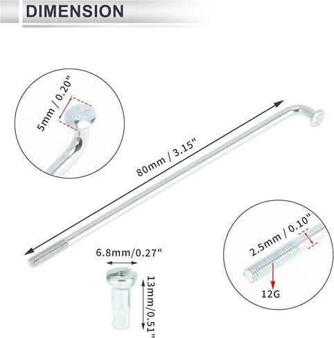 1 مجموعة متحدثة الدراجات العالمية 12g 80 مم بطول متحدث عجلات الدراجة الحلمة الفضة نغمة الكربون الصلب المجلفن in Saudi Arabia