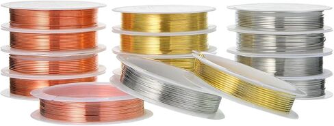 Mixweer 15 Pcs 5 Size Copper Wire 18 20 22 26 32 Gauge Tarnish Resistant Jewelry Wire for Jewelry Making 121 Yard Metal Beading Crafting (Silver) in Saudi Arabia