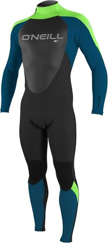 O'Neill Men's Epic 4/3mm Back Zip Full Wetsuit, Black/Ultra Blue/Dayglo, Large in Saudi Arabia