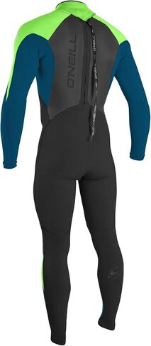 O'Neill Men's Epic 4/3mm Back Zip Full Wetsuit, Black/Ultra Blue/Dayglo, Large in Saudi Arabia