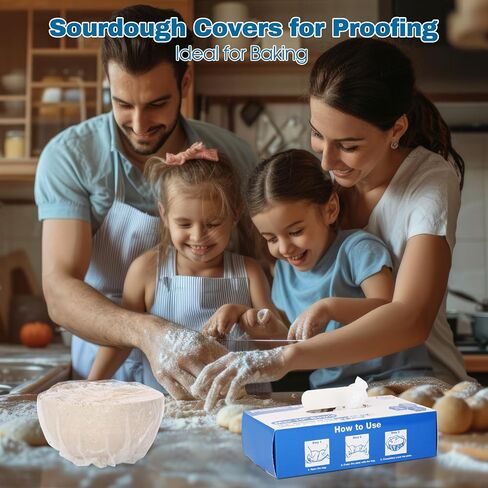 Honeydak 200 Pcs Plastic Bowl Covers for Bread Proofing fit 10" and 12" Shower Caps for Sourdough Bread Baking Supplies Plastic Food Storage Plate Covers Hair Deep Conditioning in Saudi Arabia