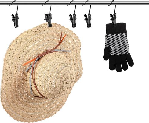 Hotop Boot Hanger Clips for Closet, Laundry Hanging Hooks Heavy Duty Clips Boot Holder Portable Single Hooks Space Saving for Pants Jeans Clothes Hats Tall Towels(Black,20 Pieces) in Saudi Arabia